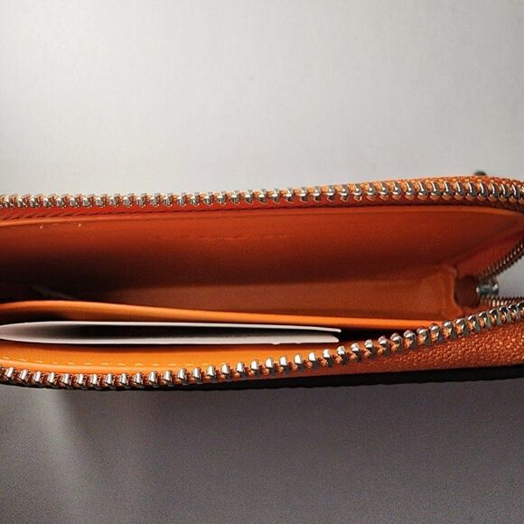 NWT Coach CL680 Multifunction Card Case In Colorblock Neon Yellow Iris - Picture 2 of 3